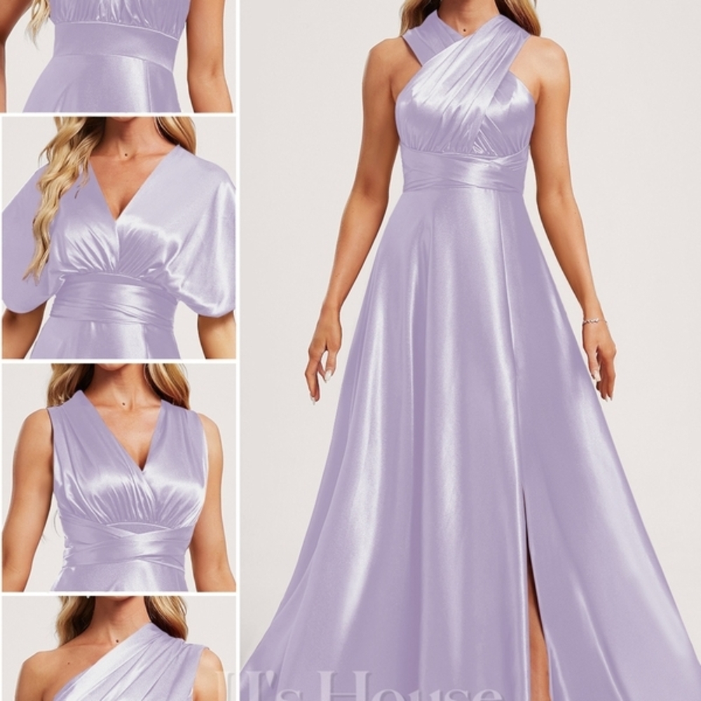 🚨PROM DRESS🚨 - JJs House LILAC Satin Convertible Bridesmaid Gown